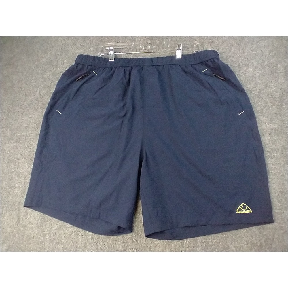 Outdoorsports Mens Navy Blue Athletic Hiking Shorts Size 3XL Zipper Pockets